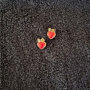 Red and silver earrings